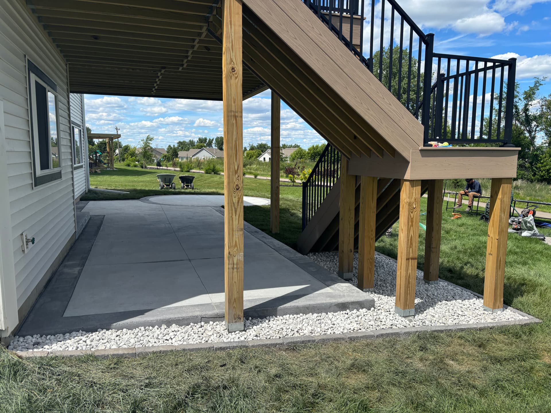 Stamped Border Concrete Patio Install in Shakopee