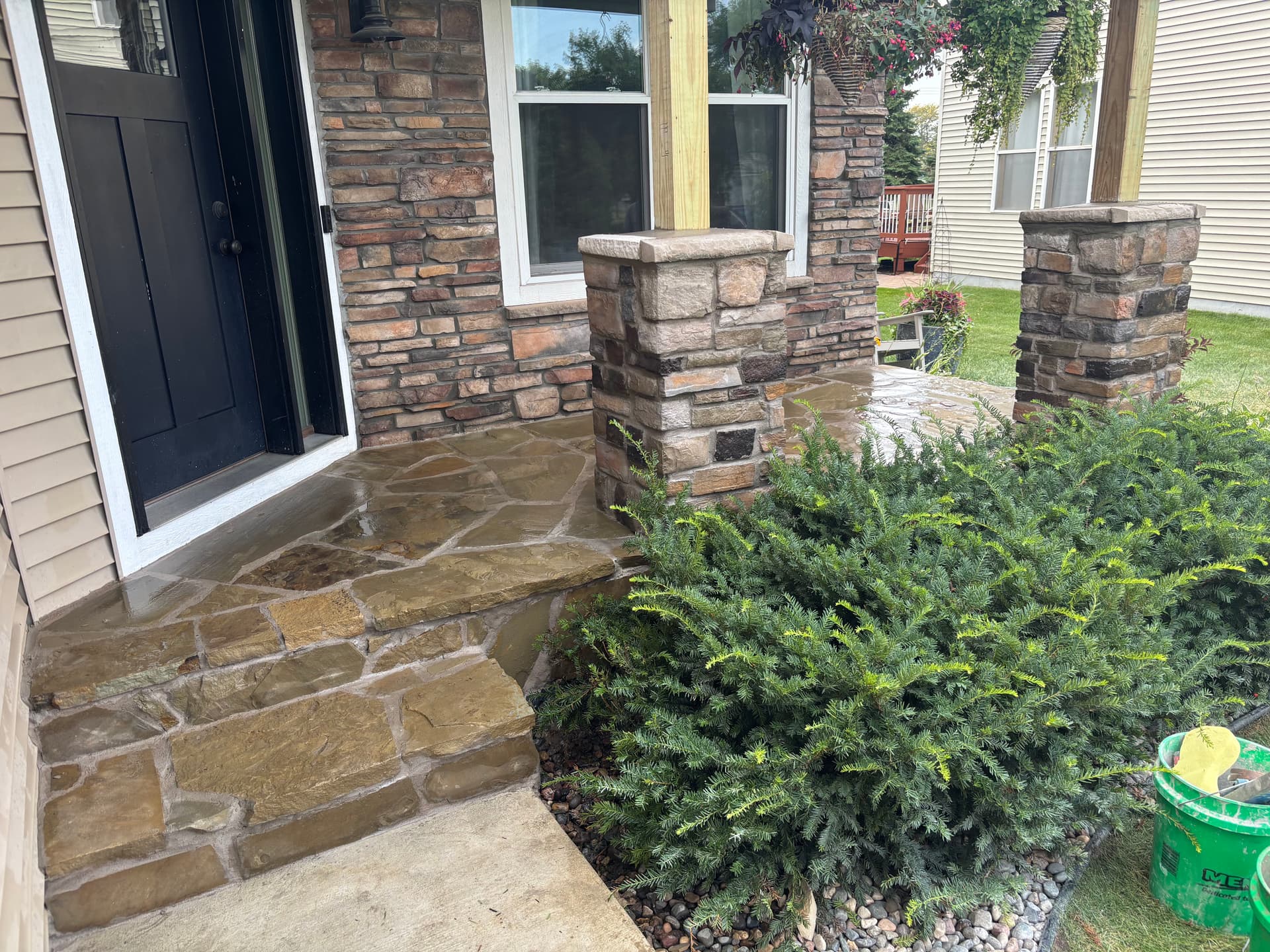 Gallery photos for Flagstone Overlay and Stone Veneer Front Entry Upgrade in Apple Valley: Image #3
