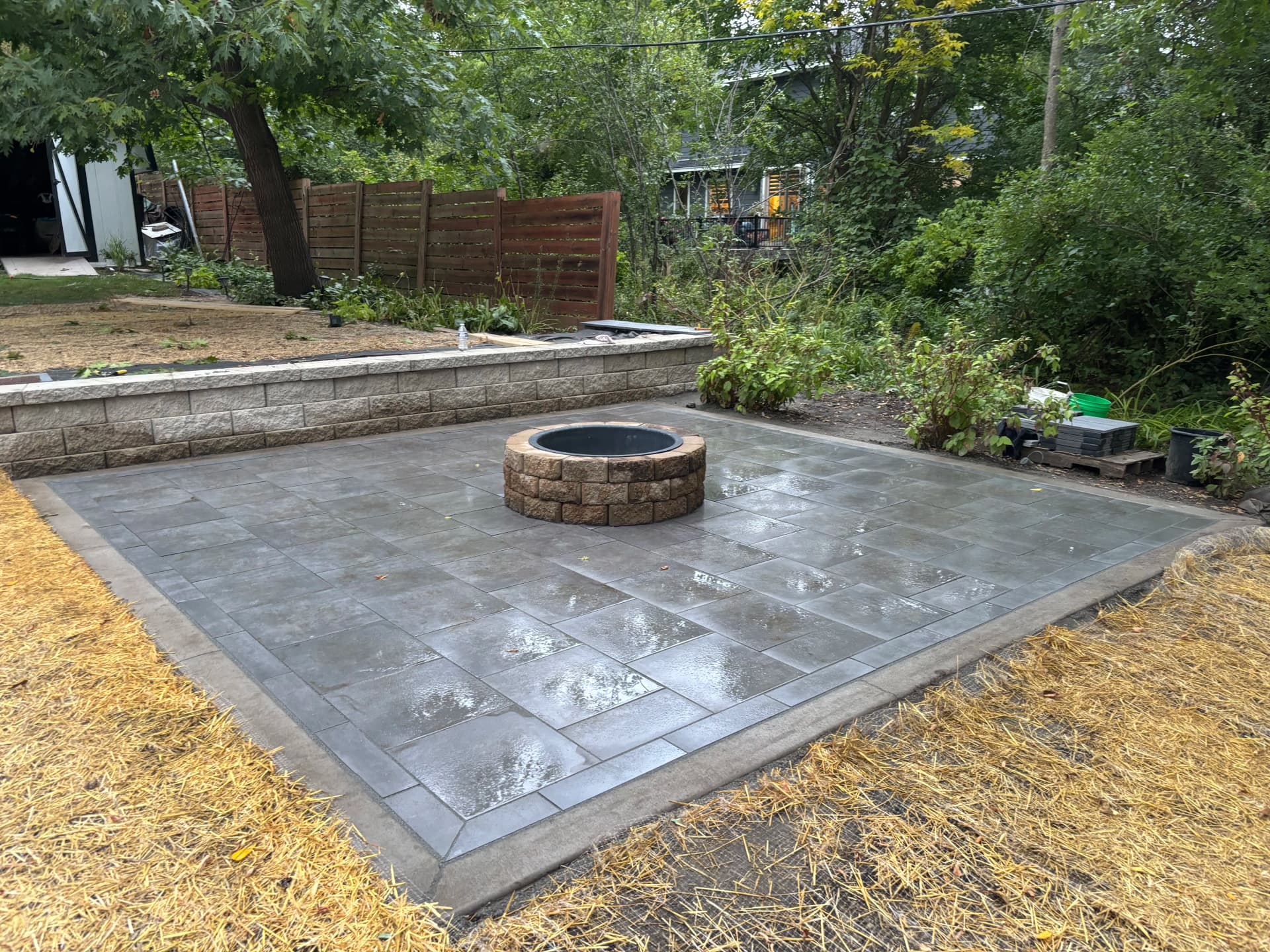 Gallery photos for Porcelain Paver Patio, Fire Pit and Retaining Walls in Hopkins: Image #5