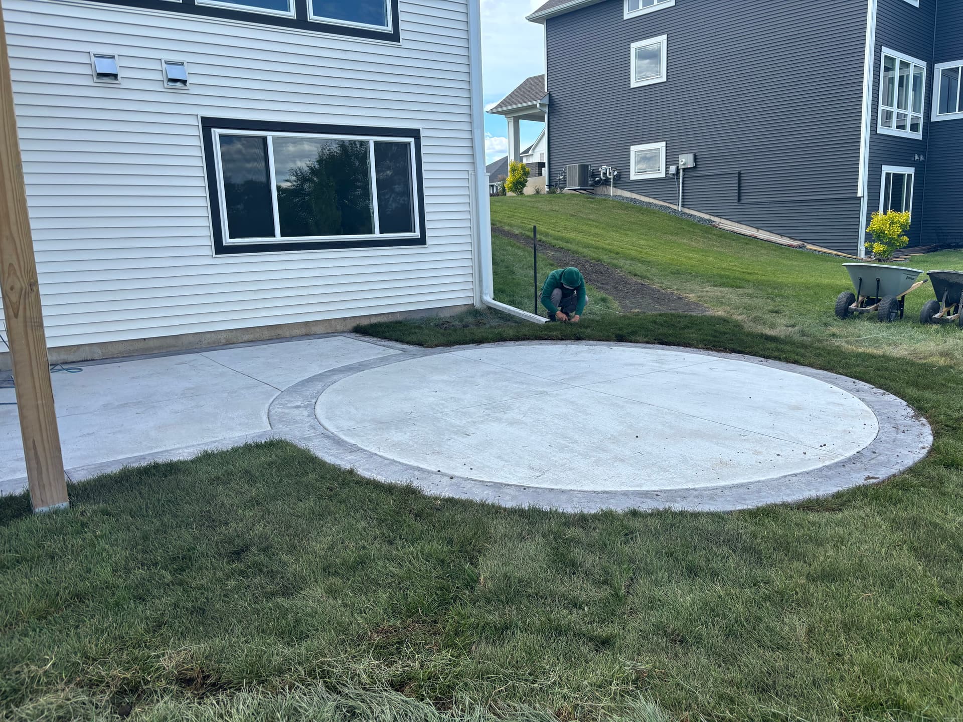 Stamped Border Concrete Patio Install in Shakopee
