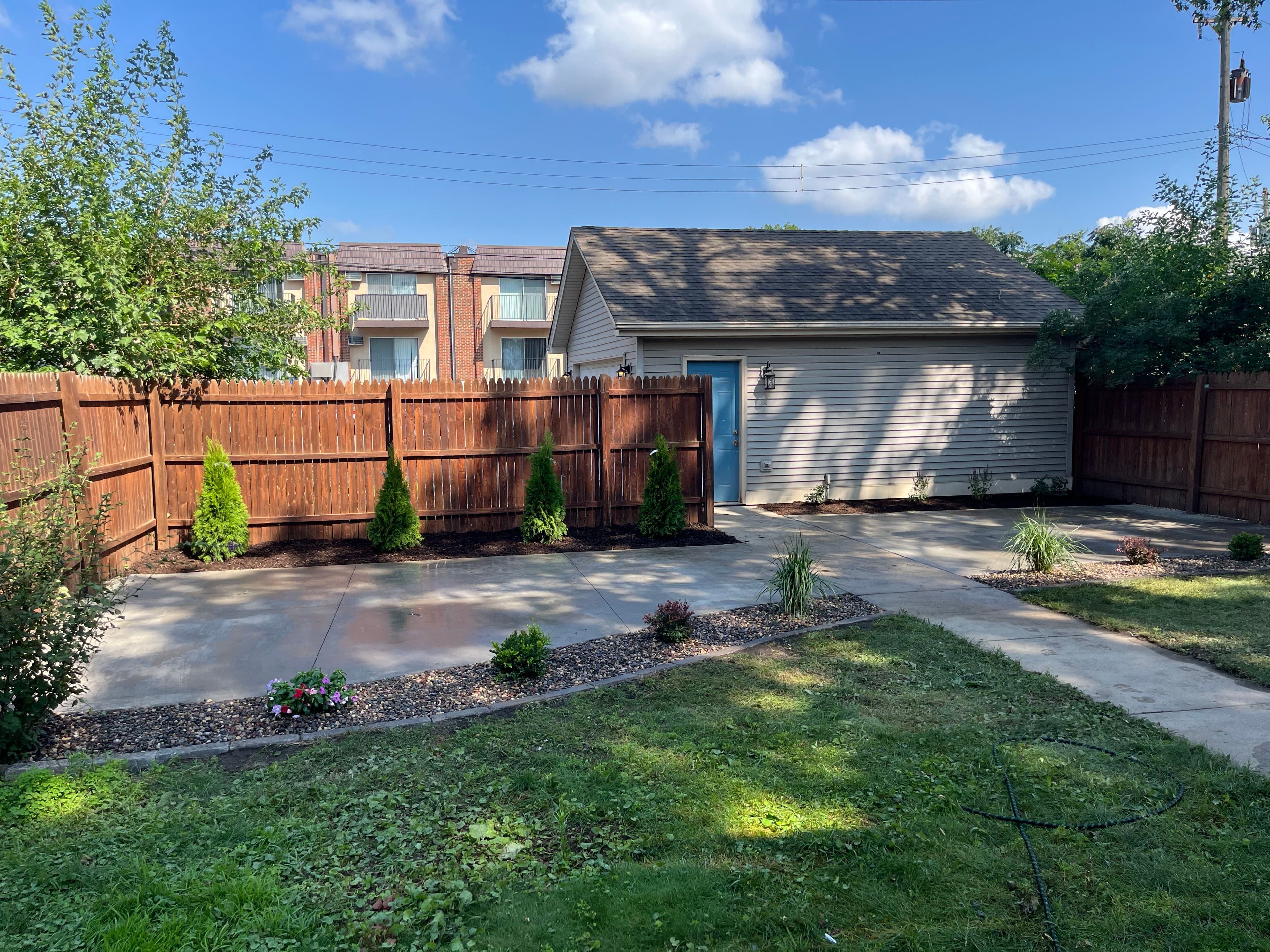 Project Concrete Patio and Rock Bed Build with 3D Design Planning image