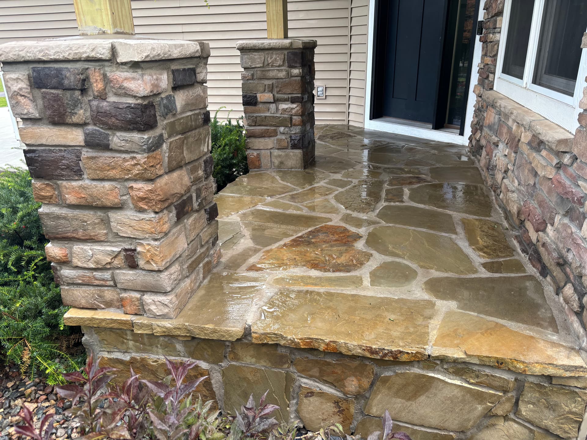 Gallery photos for Flagstone Overlay and Stone Veneer Front Entry Upgrade in Apple Valley: Image #1