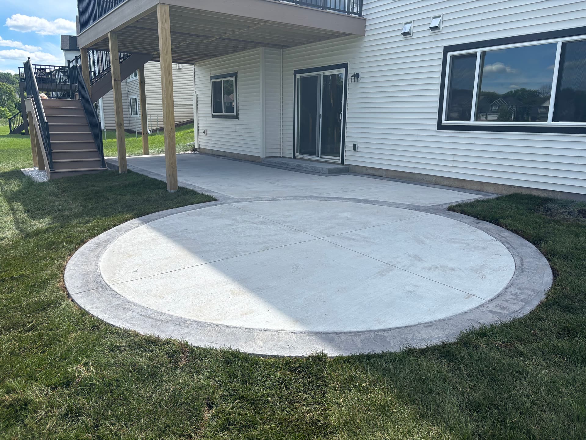 Stamped Border Concrete Patio Install in Shakopee