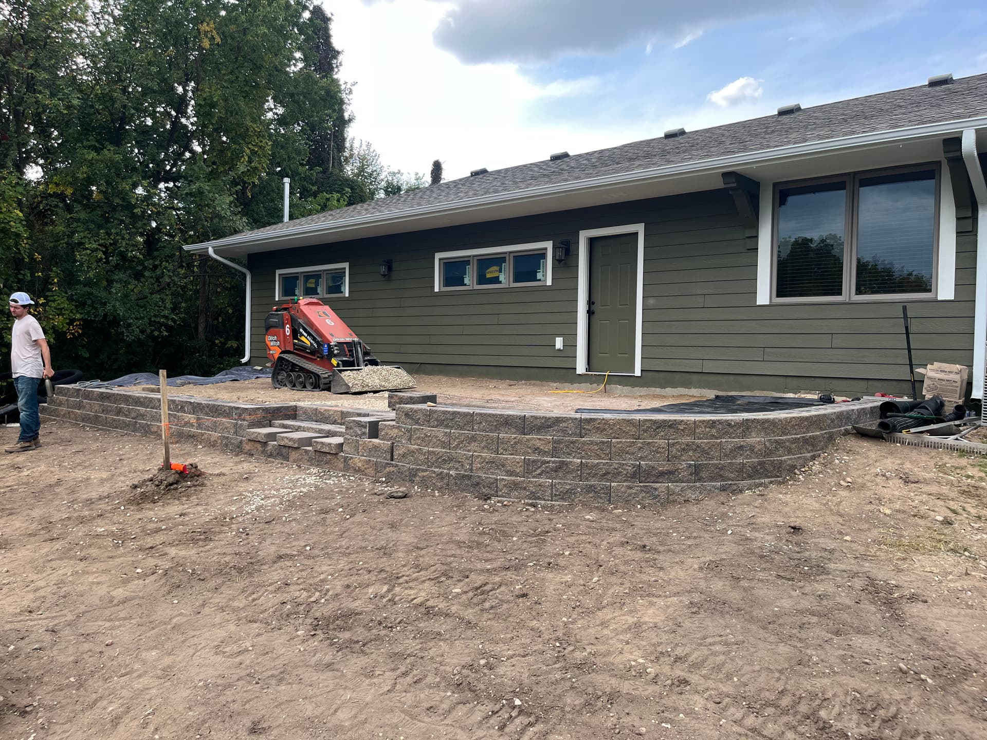Gallery photos for Steep Slope Turned Usable Space with a Retaining Wall in Bloomington: Image #2