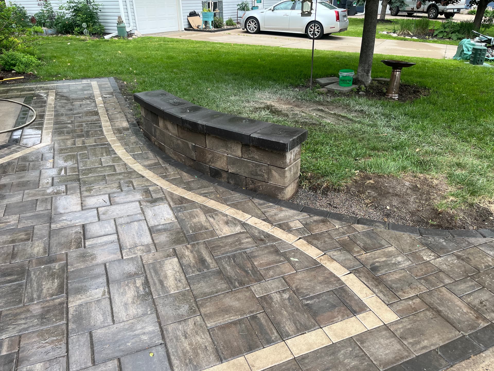 Gallery photos for Paver Patio with Sitting Walls Built for Real Backyard Living in Apple Valley: Image #4
