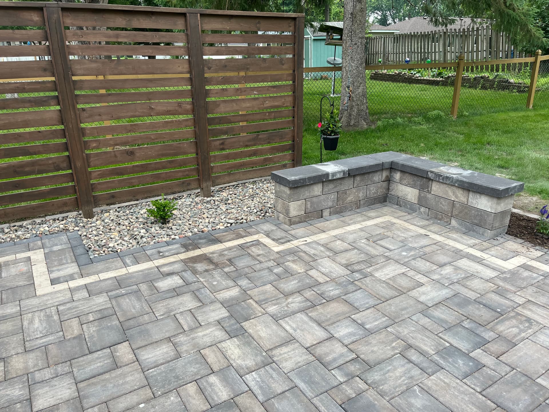 Gallery photos for Paver Patio with Sitting Walls Built for Real Backyard Living in Apple Valley: Image #5