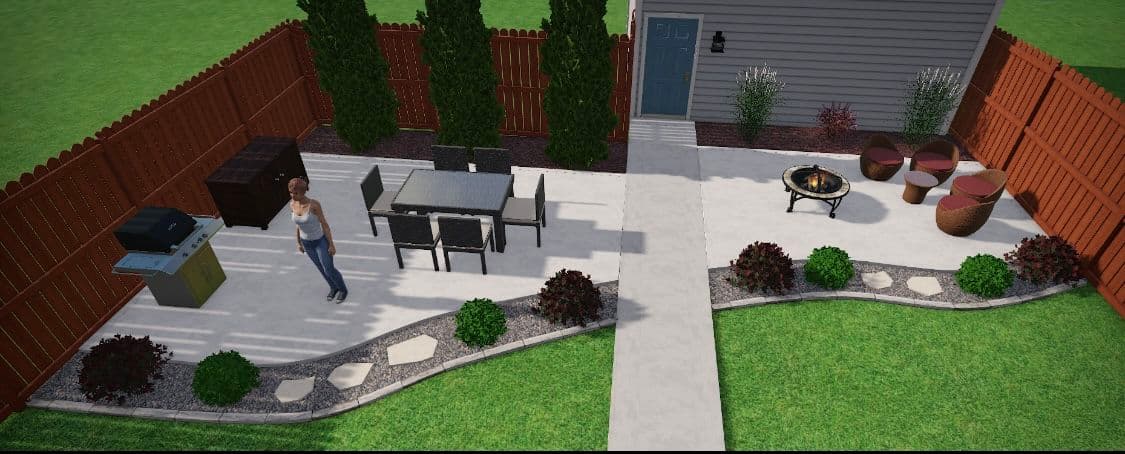 Gallery photos for Concrete Patio and Rock Bed Build with 3D Design Planning: Image #2