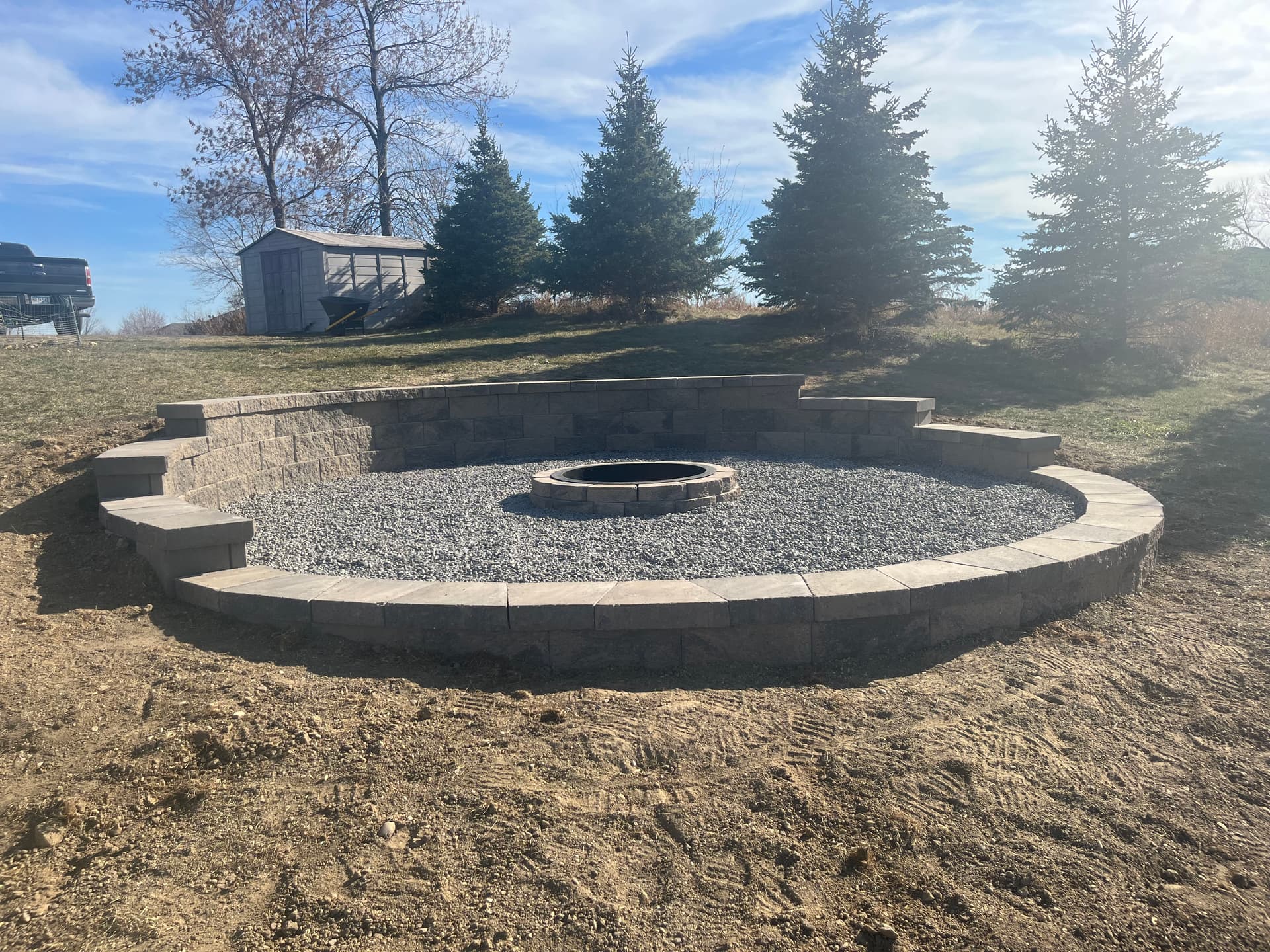 Gallery photos for Bare Ground to Backyard Fire Pit Hangout Spot: Image #1