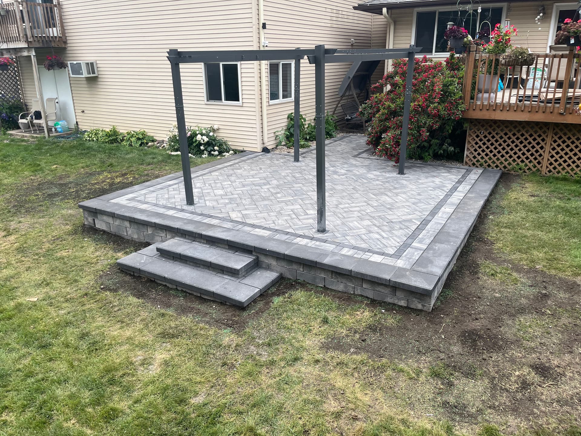 Gallery photos for Raised Paver Patio with Pergola in Apple Valley: Image #3